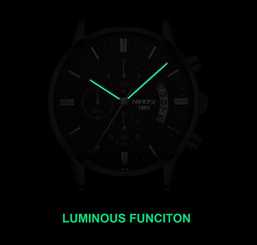 NIBOSI Stainless Steel Black Q - огляд і ціна Luxury Watch Top 10
