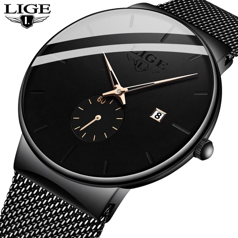 LIGE Fashion Mens Watches Top  - огляд і ціна Luxury Watch Top 10