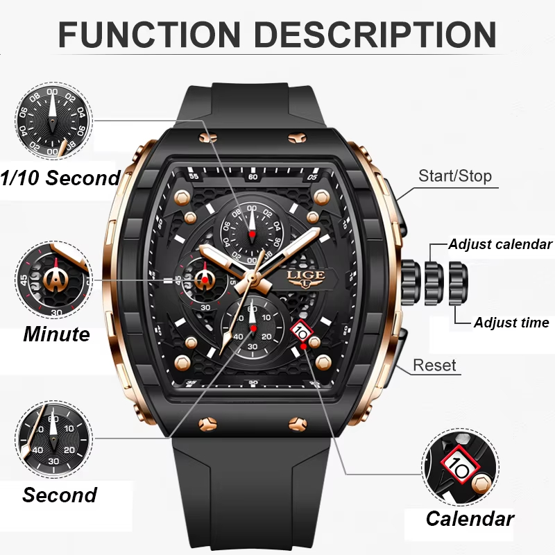 LIGE Top Brand Luxury Men Watc - огляд і ціна Luxury Watch Investment