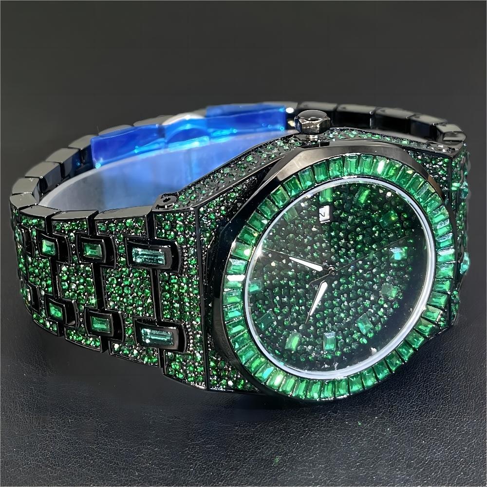 2024 Hip Hop Green Diamond Wat - огляд і ціна Luxury Watch Iceberg