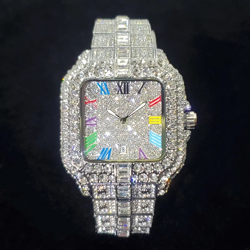 New Luxury Iced‑Out Square Qua - огляд і ціна Luxury Watch Iceberg